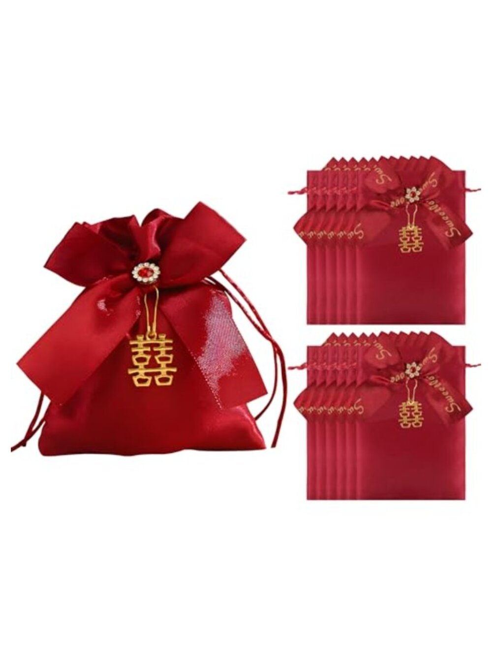 12 Pack Velvet Gift Bags with Handles Drawstring Wedding Favor Bags